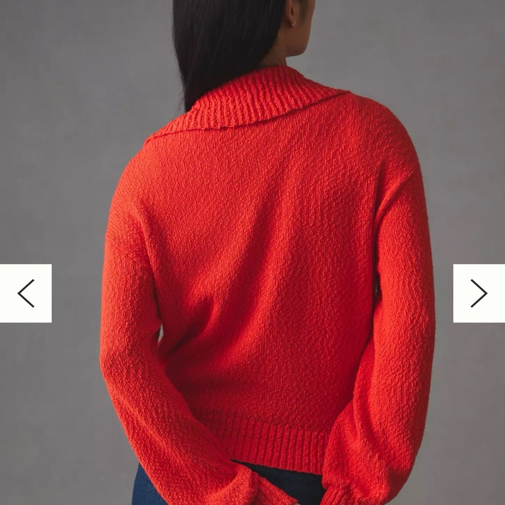 Anthropologie Maeve Bright Orange Sweater - Picture 5 of 10